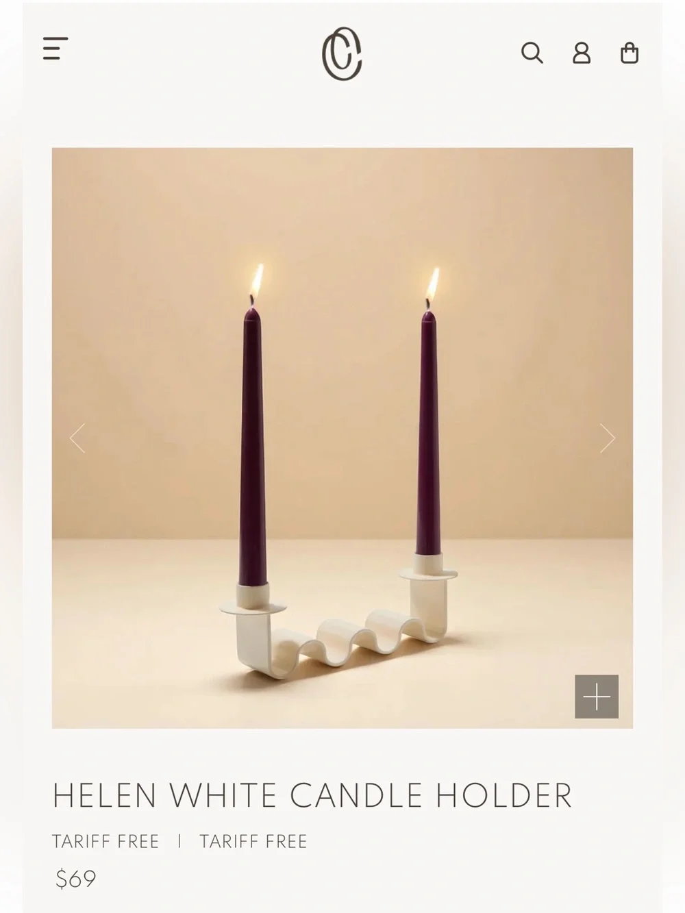 Helen White Wavy Two-Taper Candle Holder